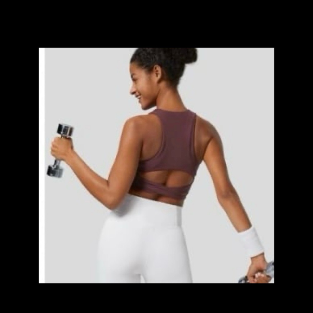 Halara Softlyzero Racerback Sports Bra Red Mahogany XL